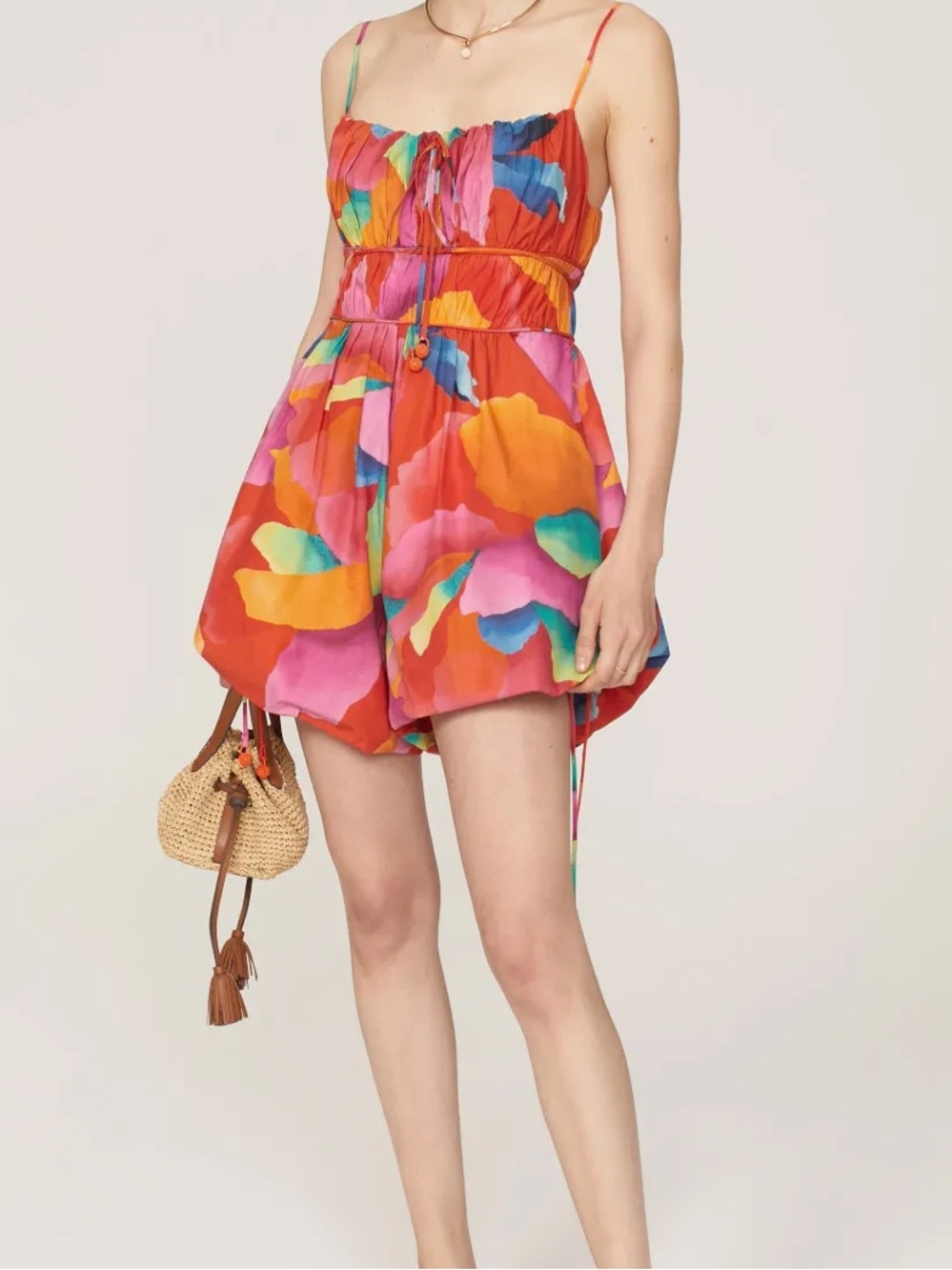 Farm Rio Ombré Chita Romper Floral Vibrant Colorful